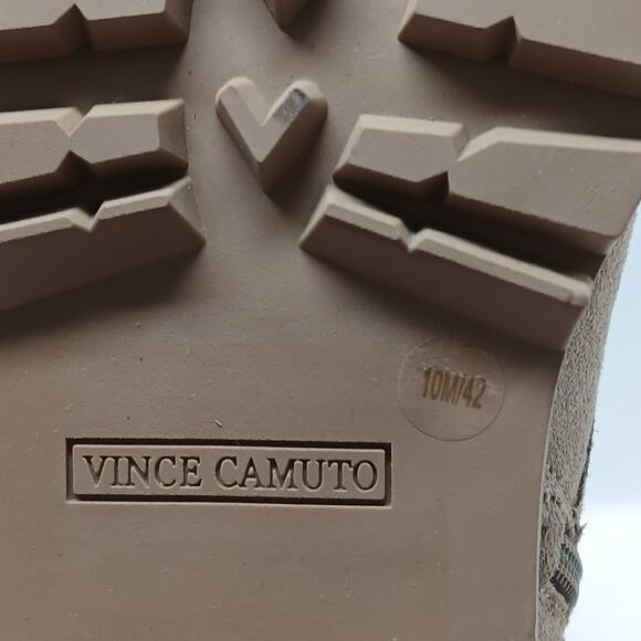 Vince Camuto Fawdry Tan Suede Combat Boots Women’s 10M Moto Lug Sole Fall - Picture 10 of 11